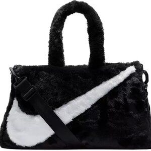 Nike Sportswear Black Faux Fur Tote
